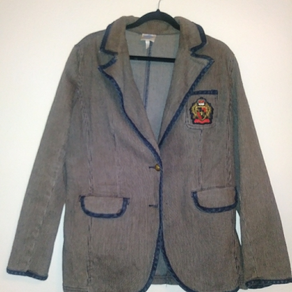 Stripped Denim Blazer